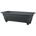 Dcn Plastic Inc DCN Plastic DCN142736 27 in. Rectangle Azura Patio Planter Black DCN142736